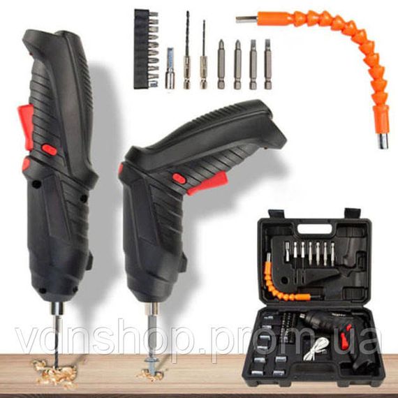 Шуруповерт акумуляторний з насадками 47 предметів у кейсі викрутка акумуляторна в валізі CN-98 | Зображення 2