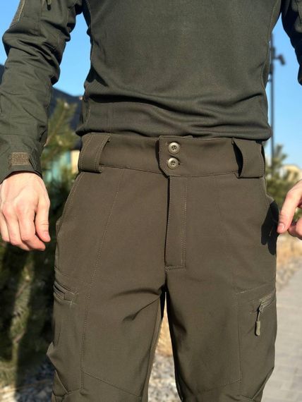 Утеплені Військові штани Soft Shell Military олива | Зображення 7