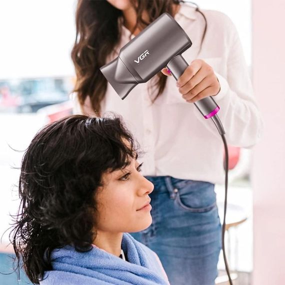 Профессиональный фен для сушки и укладки волос 1800-2000 ВТ, VGR V400 / Мощный фен с холодным и горячим | Зображення 5