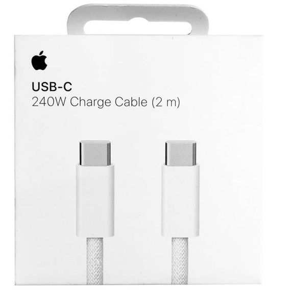 Дата кабель USB-C to USB-C FineWoven 240W for Apple (AAA) (2m) (box) White | Зображення 1