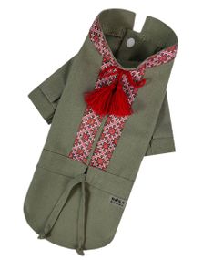 Вишиванка з китицями хакі RUB-50