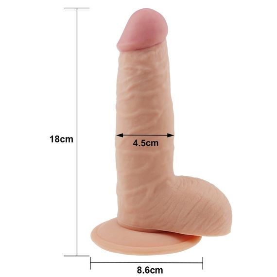 Фалоімітатор LOVETOYS The Ultra Soft Dude, з мошонкою, тілесний, 7.5" / 19 см Sex Aura | Зображення 4