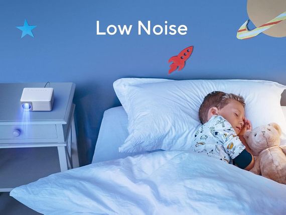 Мини-проектор AKIYO O1 портативный домашний кинотеатр с подставкой, поддержка 1080P, белый | Зображення 6