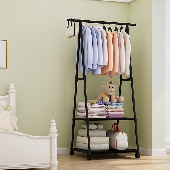 Передвижная напольная вешалка для одежды THE NEW COAT RACK Черный | Зображення 2