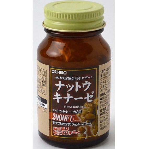 Комплекс для профілактики тиску та кровообігу Orihiro Nattokinase 2000 FU 350 mg 60 Caps