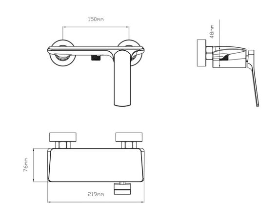 Змішувач для душа Q-tap Slavonice, Matt Black (k35) QTSLA266BLM45908 | Зображення 1