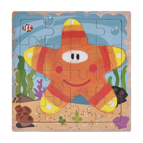 Деревянный пазл-вкладыш Морская звезда 73260-18, 16 деталей