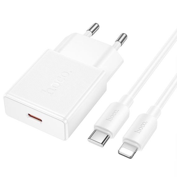 МЗП Hoco N72 Speed ultra-thin PD20W (1USB-C) + кабель Type-C to Lightning White | Зображення 4