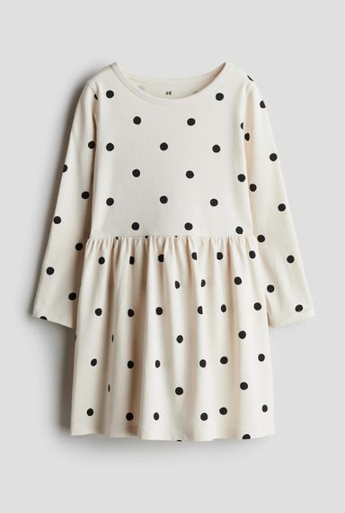 Дитяча бавовняна сукня для дівчинки H&M 98-104 см Світло-бежева (25120308B)