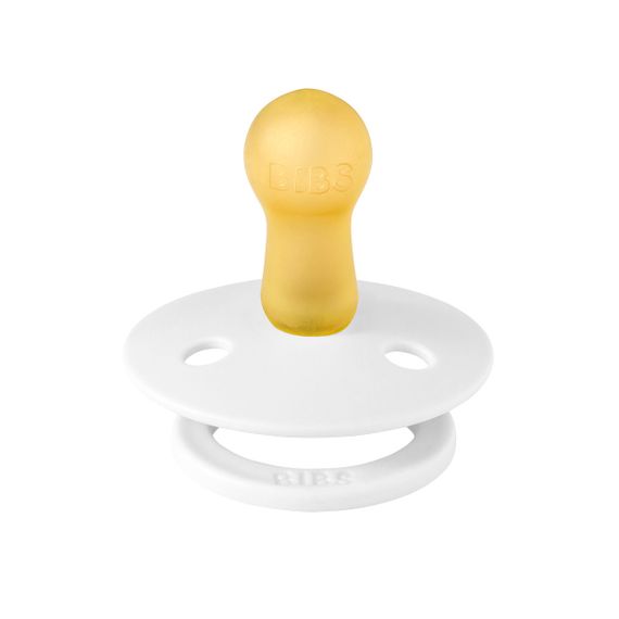 Соска пустушка BIBS Colour Latex 6-18 міс кругла White