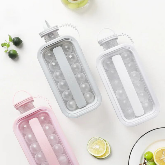 Силіконова форма для льоду на 17 кульок, переносна пляшка для льоду, складана коробка з льодом для дому | Зображення 8