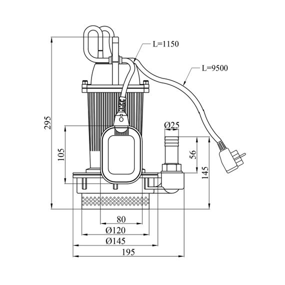 Насос дренажний Pumpman QDX1,5-17-0,37 кВт Hmax 18 м Qmax 6,5 куб.м 370 Вт | Зображення 1