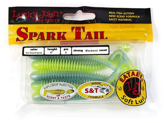Виброхвосты съедоб. искусст. LJ Лаки Джон Pro Series Spark Tail 4,0in (10,10)/T57 5шт. | Зображення 1