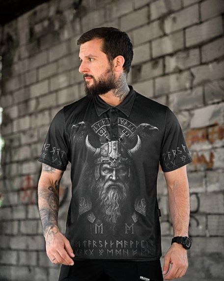 Милитари поло футболка  oblivion  Руни black  ПП4663 | Зображення 1