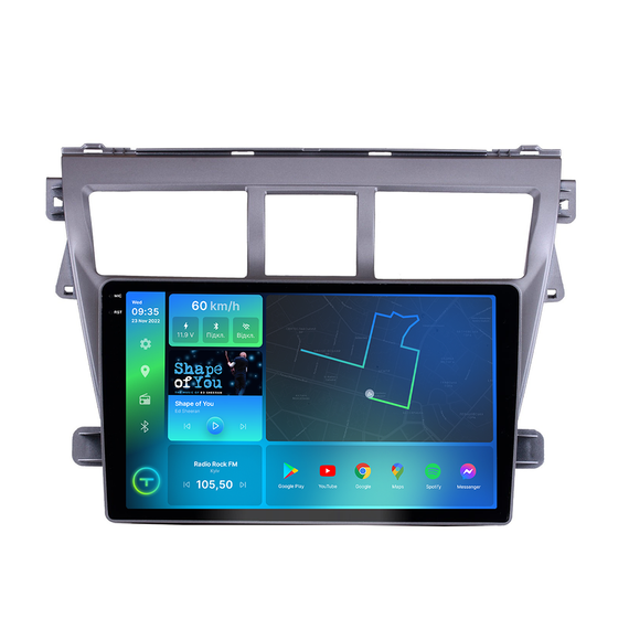 Штатна магнітола Torssen 2K Toyota Yaris 06-12 / Vios 06-12 silver FL9 4+64Gb 4G Carplay DSP