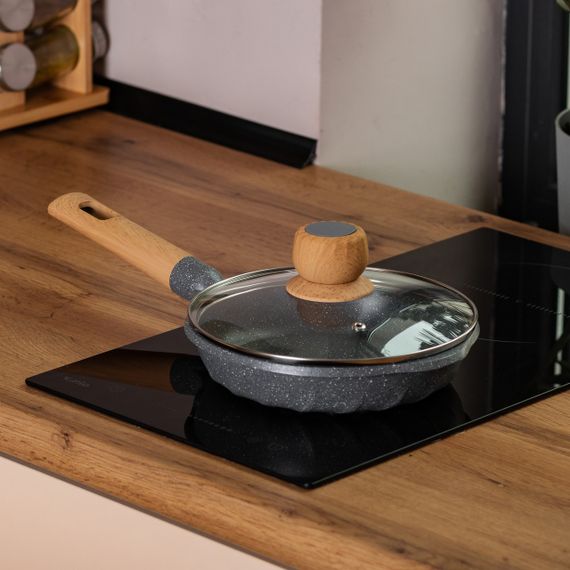 Мармурова алюмінієва сковорода з антипригарним покриттям 1 літр Ø 20 см сіра MGC HP-4-421G | Зображення 5