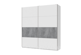 Шафа купе G-Caiser Doros Білий / Білий вставка Бетон 2 ДСП 220х60х240 (42003004)