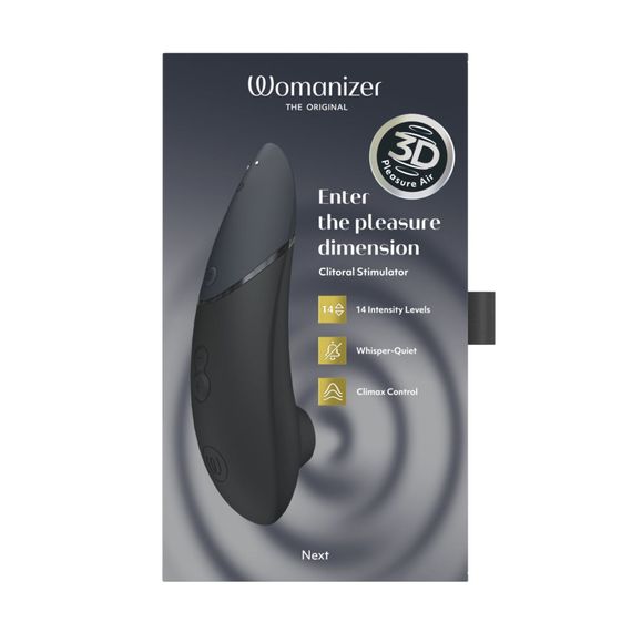 Вакуумний кліторальний стимулятор Womanizer Next Black, 3D Pleasure Air, 14 рівнів інтенсивності | Зображення 8