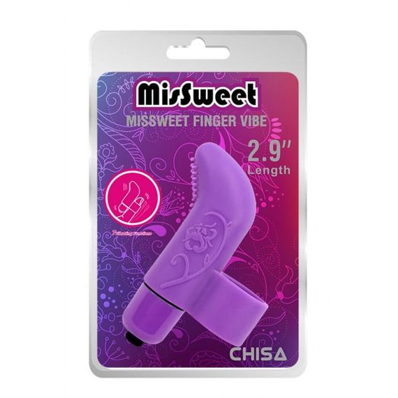 Вибратор для клитора на палец Chisa Mis Sweet Finger Vibe с рельефом, фиолетовый Sex Aura | Зображення 3