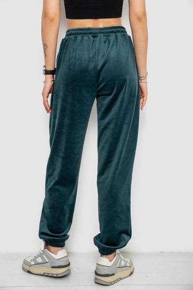 Спортивні штани жіночі велюрові на флісі, колір зелений, 238R58647-1 | Зображення 3