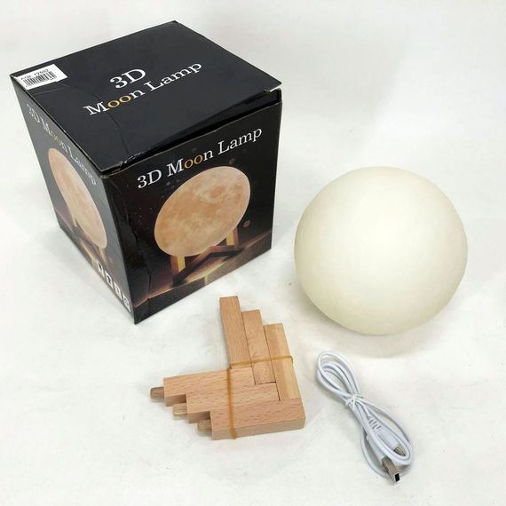Ночник на батарейках Moon Lamp 13 см, Лампа ночник для дома детский для новорожденных XY-59 | Зображення 6