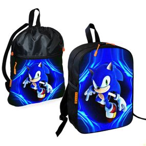 Школьный рюкзак детский Супер Соник + Сумка для обуви спортивной формы рюкзак-мешок для мальчика (01838)