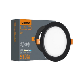 LED Світильник врізний круглий 6W 5000К чорний VL-DLBR-065B Videx
