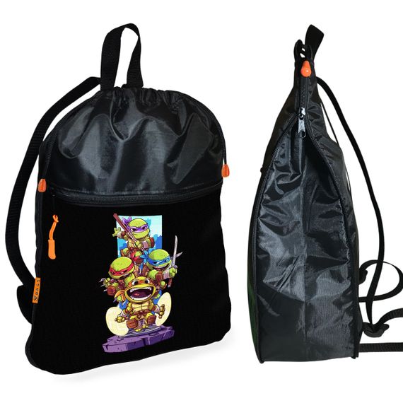 Рюкзак-мішок для взуття, спортивної форми Черепашки-ніндзя дитяча сумка для змінки з розширювачем (01342)