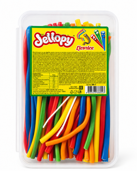 Мармеладні палички Jellopy Мікс 1.5 кг Saadet, жувальні солодощі в судку зі щипцями Туреччина | Зображення 1