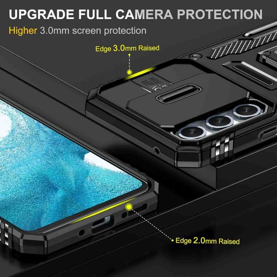 Ударопрочный чехол Camshield Army Ring для Samsung Galaxy S23+ Черный / Black | Зображення 5