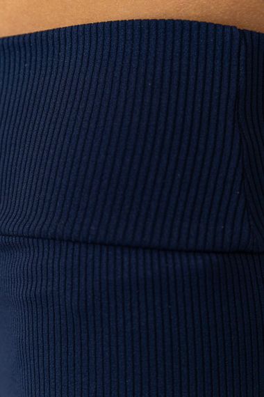 Лосини жіночі в рубчик на флісі, колір темно-синій, 205R706 | Зображення 4