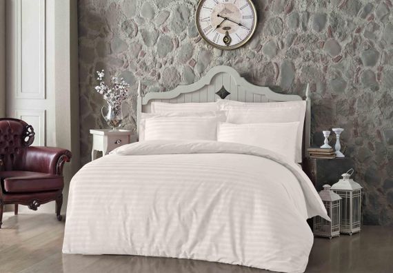Постельное белье Altinbasak Satin 200 х 220 см Always Ekru