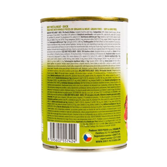 Корм вологий Brit Care Pate and Meat для дорослих собак з качкою 400 г | Зображення 3