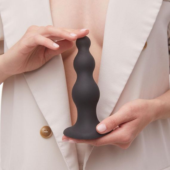 Насадка для страпона Strap-On-Me Dildo Plug Beads Black XXL Sex Aura | Зображення 5