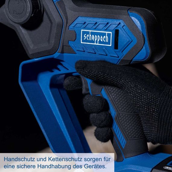 Пила цепная аккумуляторная Scheppach C-PS100-X Set S (12.7 см, 4.8 м/с, 2х2.0 А-час) | Зображення 6