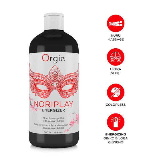 Гель для NURU-масажу Orgie – Noriplay Energizer (500 мл), екстракт гінкго білоба, захисне простирадло | Зображення 2