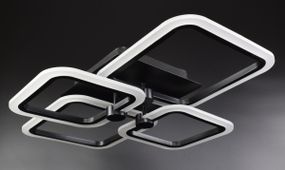 Люстра світлодіодна стельова LED світильник для квартири на стелю лед з пультом 25996 Чорний 10х50х60 см.