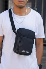 Сумка месенджер барсетка через плече Without з принтом Savage Black