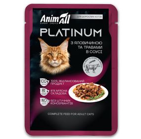 Вологий корм для котів з яловичиною AnimAll Platinum Cat Beef, 85 гр