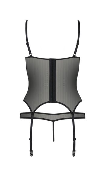 Корсет з відкритими грудьми та трусики HEIDI CORSET black S/M - Passion | Зображення 3