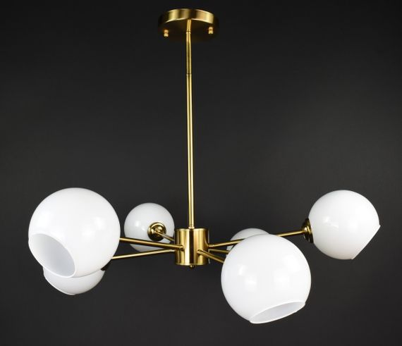 Люстра стельова на 6 лампочок 27826 Латунь 24-59х80х80 см. | Зображення 1