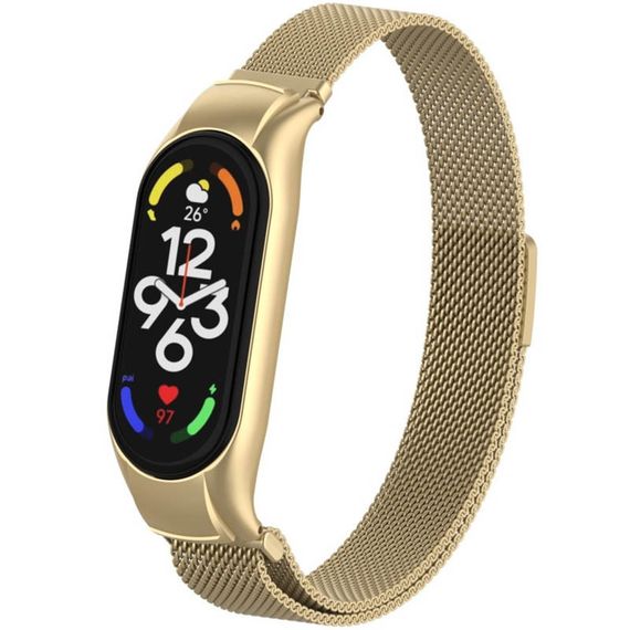 Ремешок Milanese Loop Design для Xiaomi Mi Band 5/6 Vintage gold