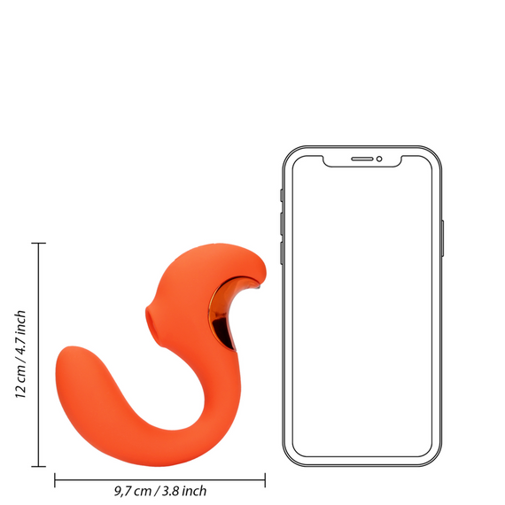 Вібратор 2-в-1 із постукуванням Loveline, помаранчевий – подвійна стимуляція, силікон, водозахист, акумулятор | Зображення 6