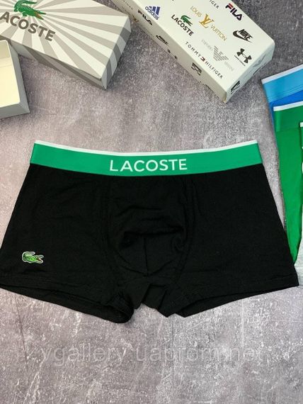 Чоловічі труси Lacoste набір боксери Лакоста 5 штук бавовна шортики брендовий комплект боксерок | Зображення 3