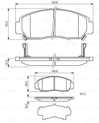 Колодки гальмівні дискові HONDA CIVIC, FR-V передн.  BOSCH (0986424722) | Зображення 6