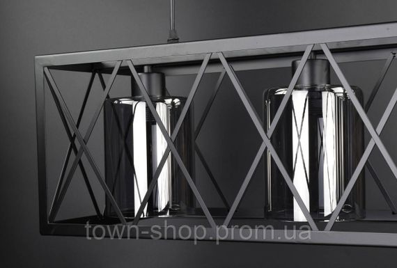 Люстра потолочная подвесная в стиле LOFT (лофт) 11535/3-gr Черный 35-100х25х63 см. | Зображення 2
