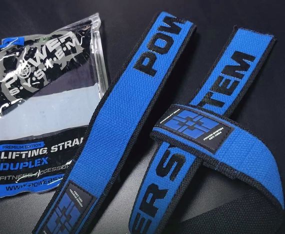 Лямки для тяги Павер сістем PS-3401 Lifting Straps Duplex Black/Blue | Зображення 2
