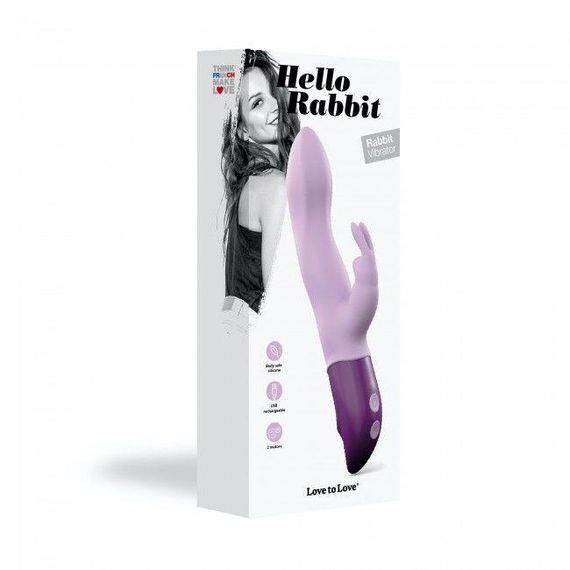 Вібратор-кролик Love To Love Hello Rabbit Violet з гнучким стовбуром і стимуляцією точки G, 2 мотори Sex Aura | Зображення 3