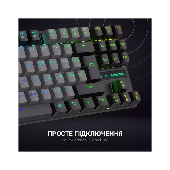 Клавіатура GamePro MK100B Blue Switch LED USB Black (MK100B) | Зображення 5