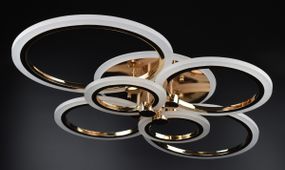 Люстра світлодіодна стельова LED світильник для квартири на стелю лед з пультом 26946 Золото 11х57х77 см.